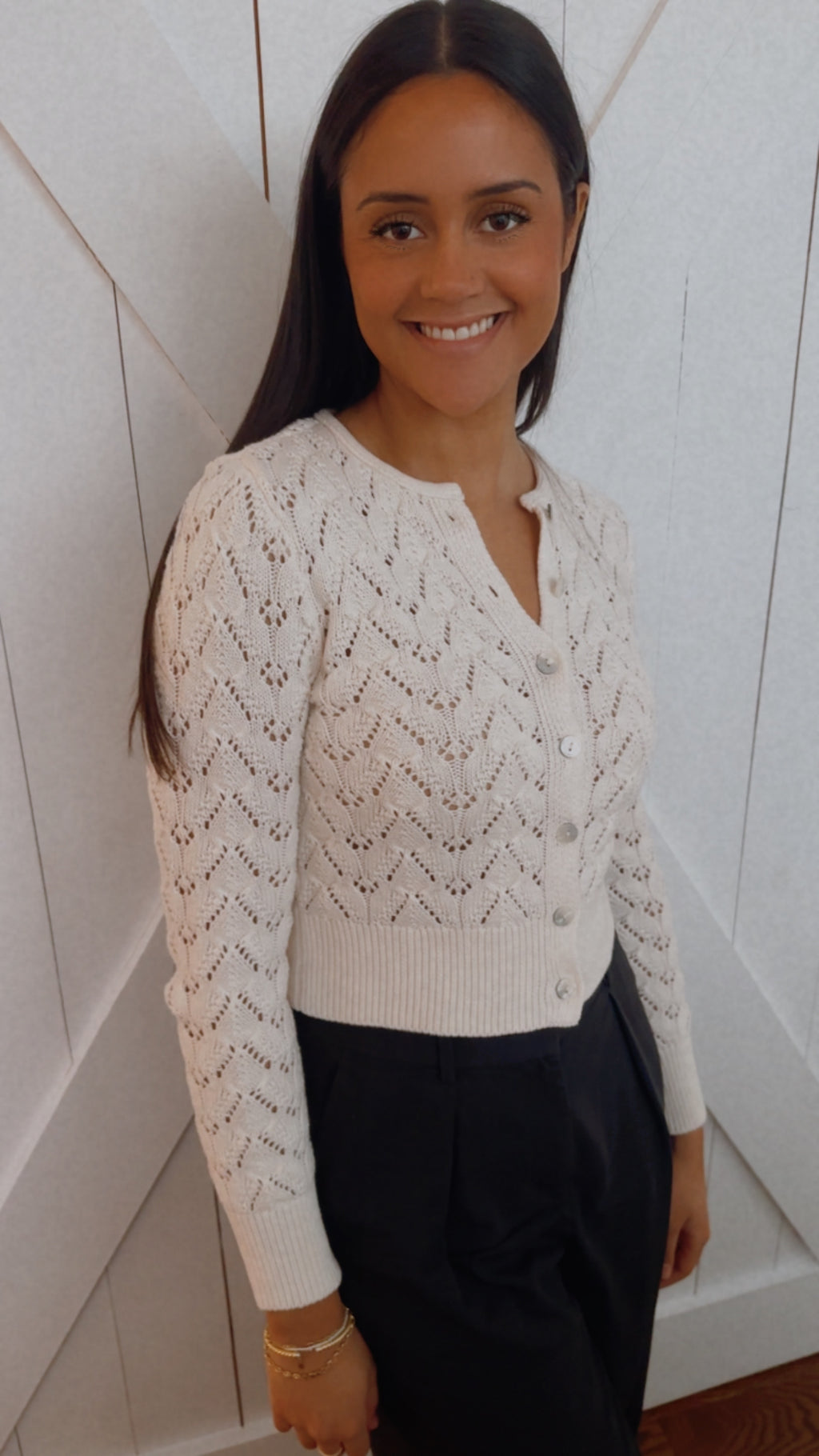 Pretty pointelle cardi