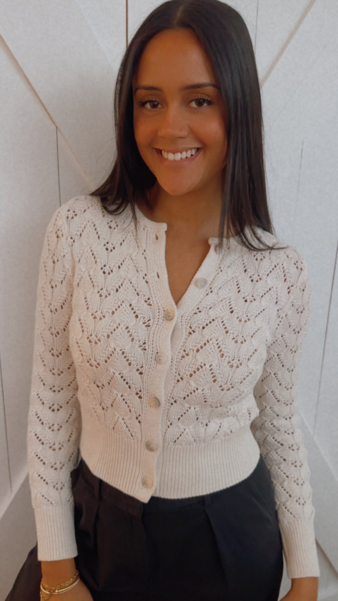 Pretty pointelle cardi